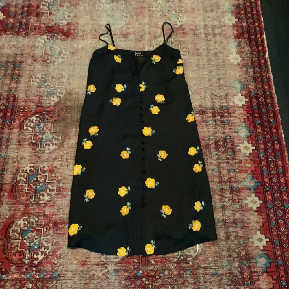 Madewell size 2 adorable slip dress, lined. Buttons up the front.